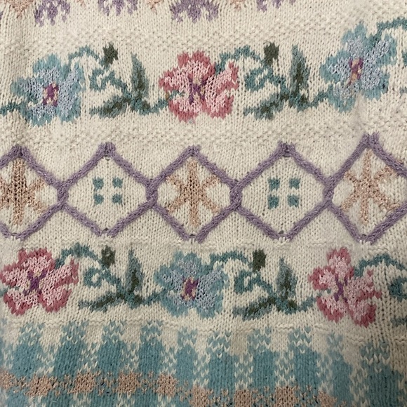 Express Tricot Vintage 90’s Floral Angora Silk Blend Sweater Size S - Picture 5 of 13